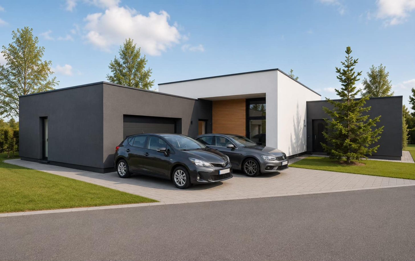 Rodinný dům Eagle — moderní novostavba s garáží a parkovacím stáním